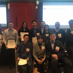 From left to right (back row): LMP mentees Janet Tzou, Kevin Tsai, Leslie Toy, Will Mak, C100 member Stewart Kwoh, Field Representative for the Office of Congressman Ed. Royce, Lauren Pong, C100 members Brian Sun and Edmond H. Pi (Front row): LMP mentee John Zhou, C100 members Anne Shen Smith and Charlie Woo